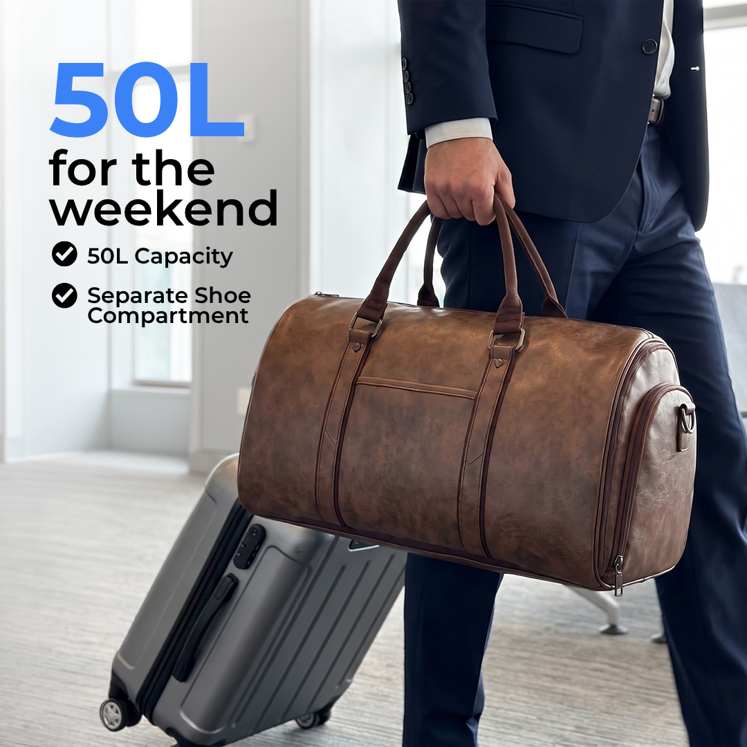 Theo | Leather Weekender Duffle