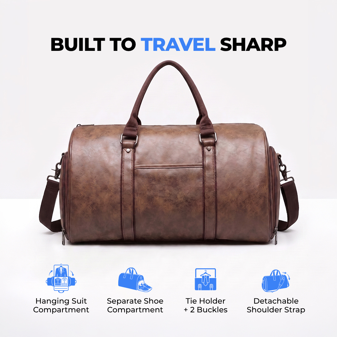 Theo | Leather Weekender Duffle
