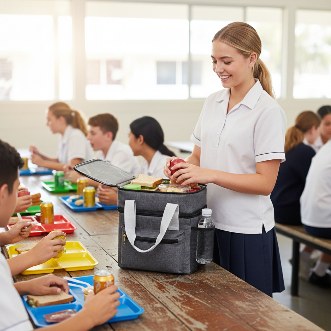 Double Layer Insulated Lunch Bag