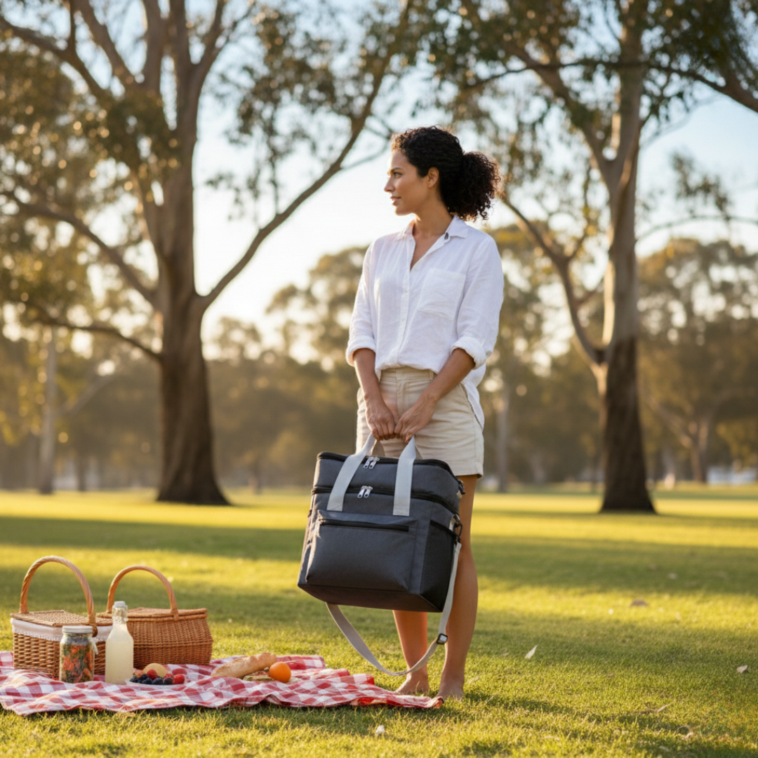 Double Layer Insulated Lunch Bag
