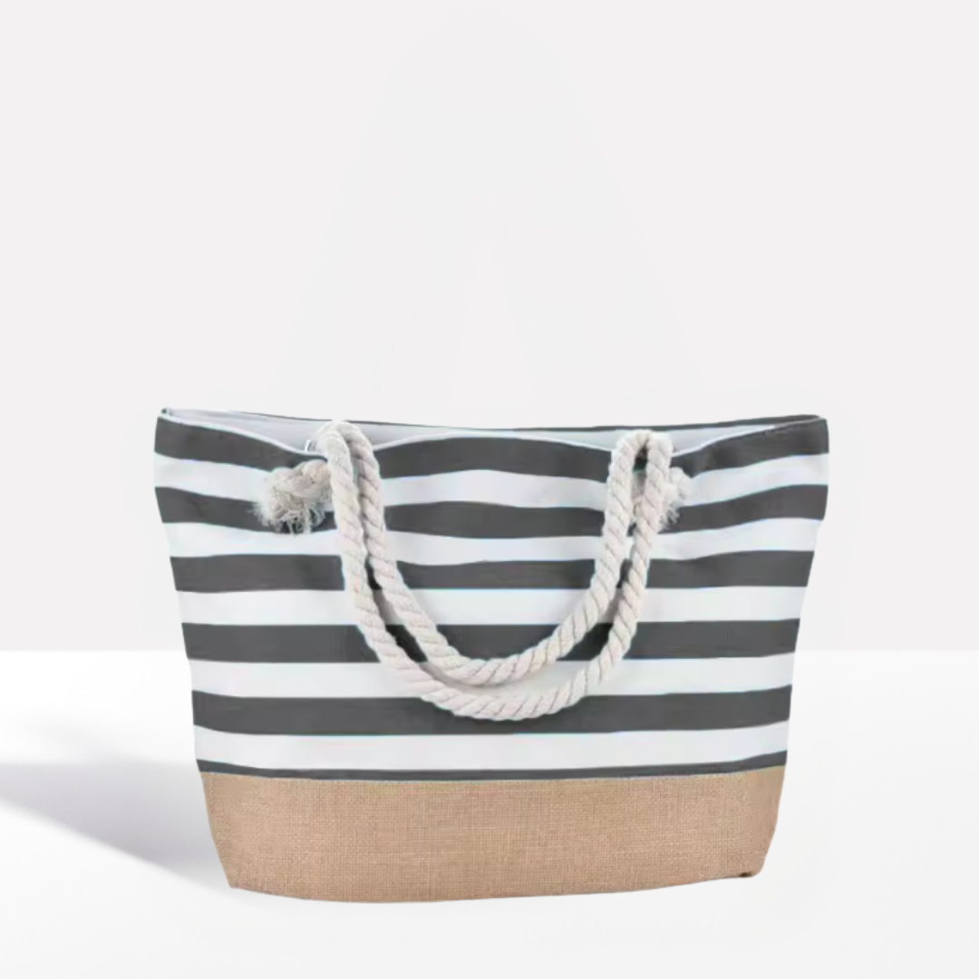 Durable Striped Canvas Tote
