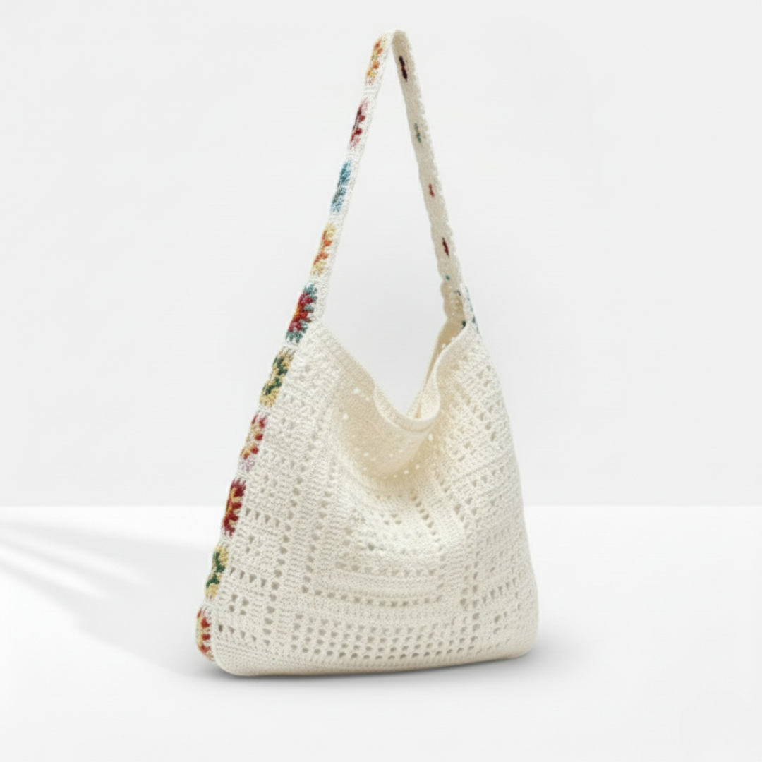 Elara Crochet Floral Tote