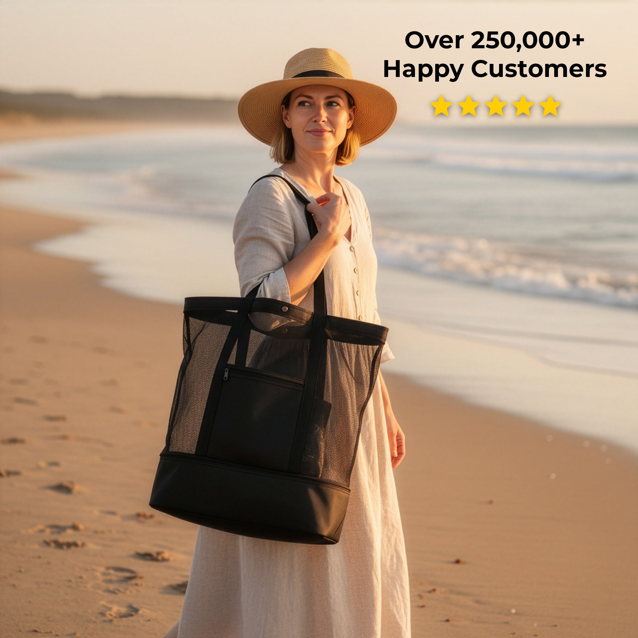 Coastal Mesh Beach Tote