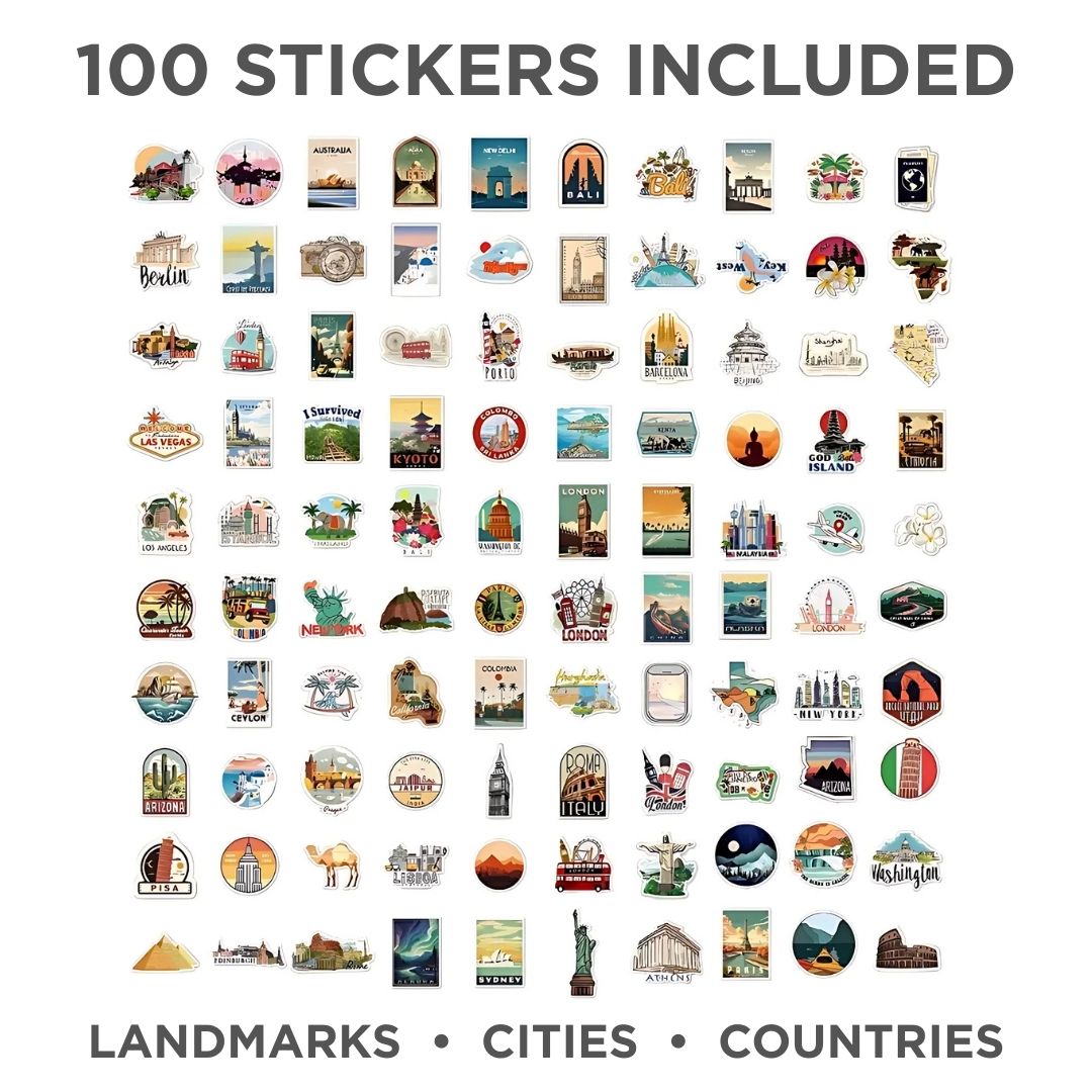 Luggage Travel Stickers | 100pc Set