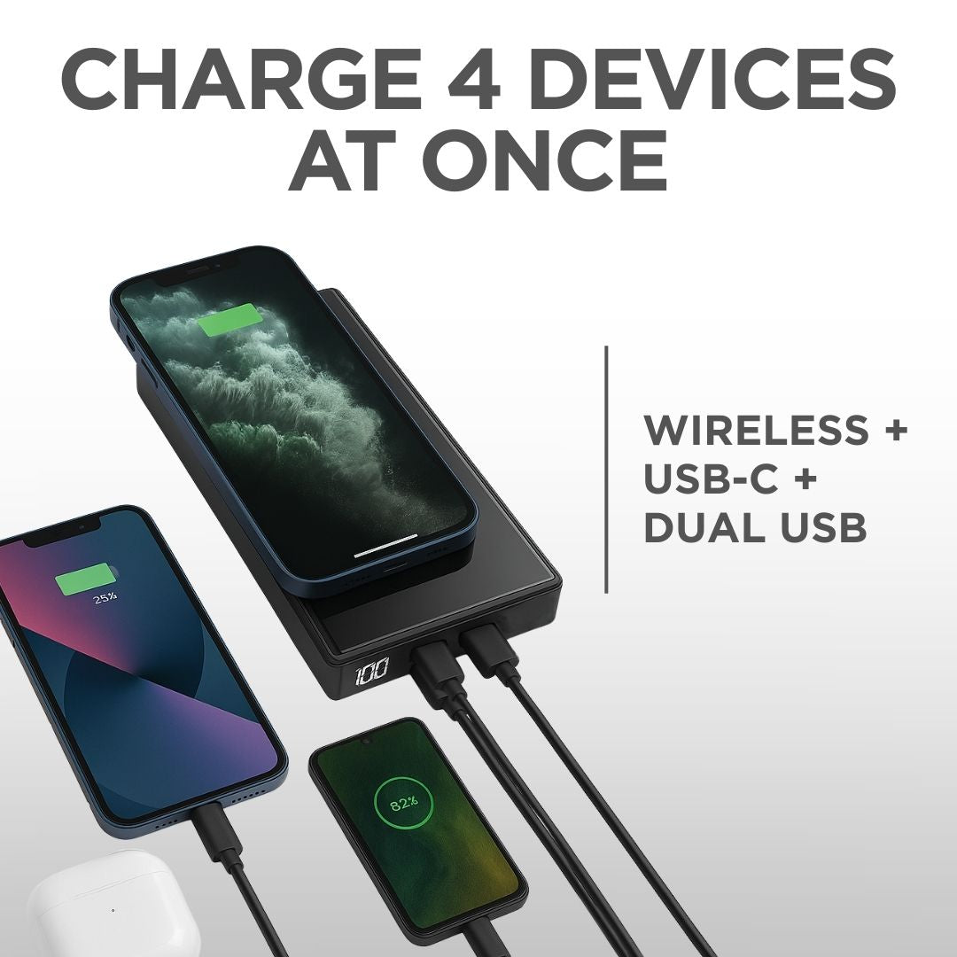 10,000mAh Portable Wireless Power Bank