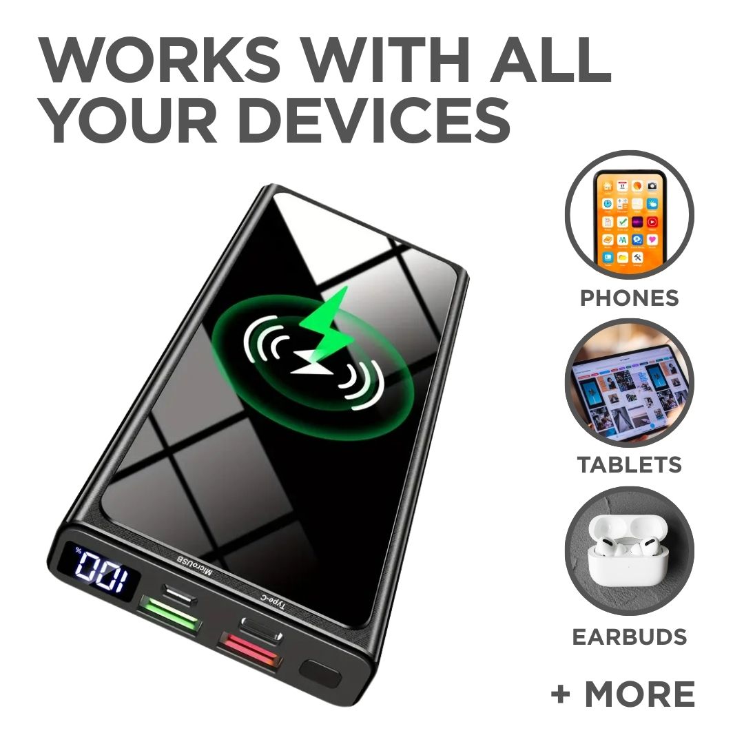 10,000mAh Portable Wireless Power Bank