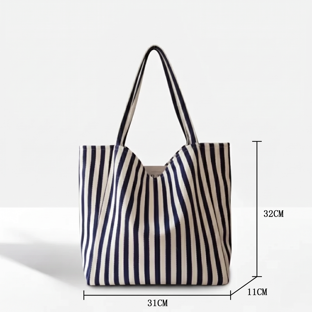 Iris Striped Canvas Tote