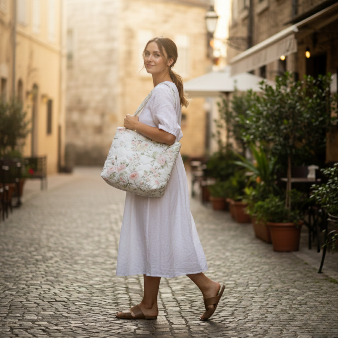 Aurora Quilted Floral Tote