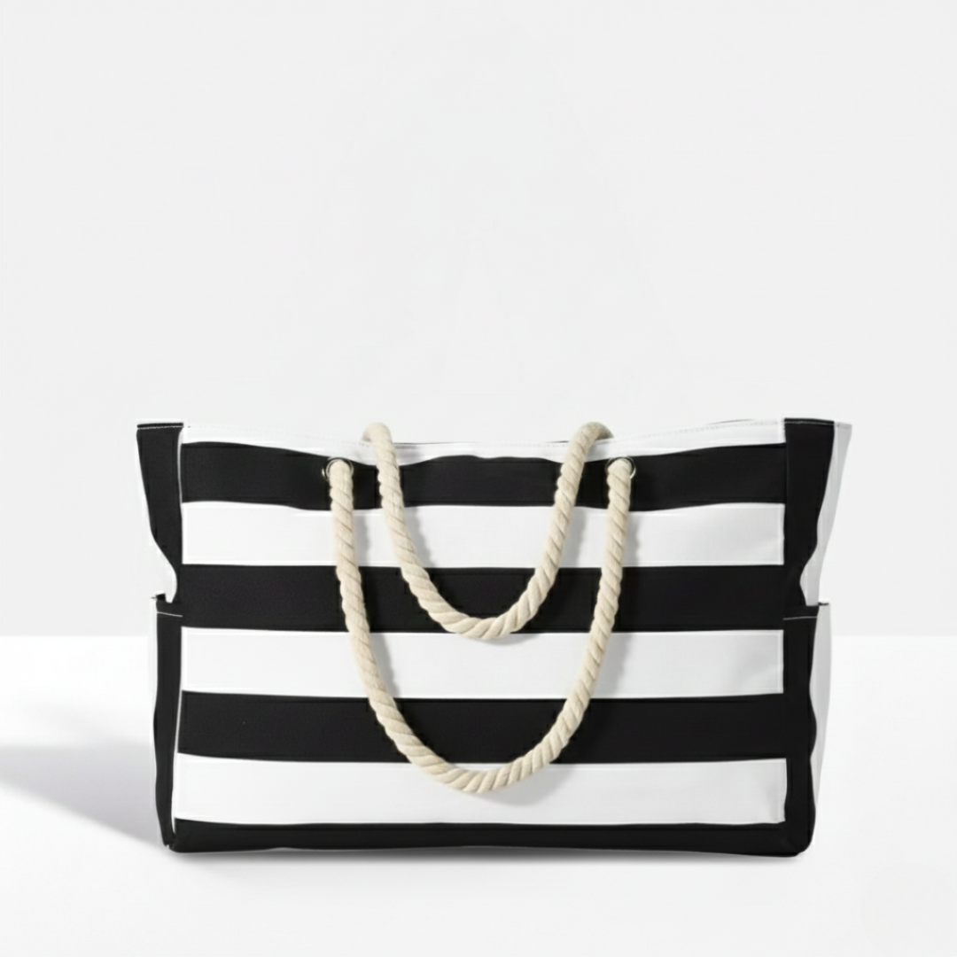 Claire Striped Canvas Tote