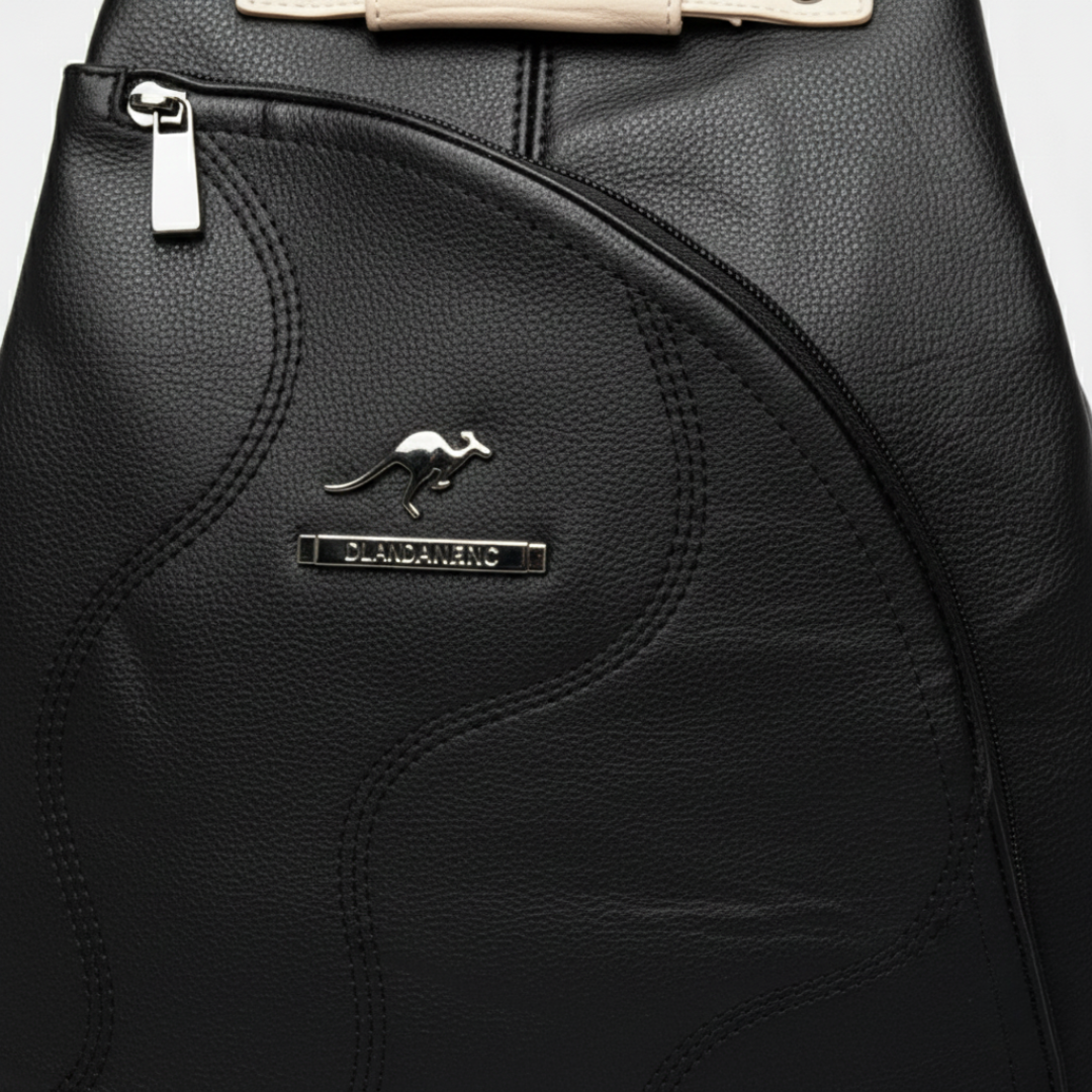 Compact Vegan Leather Backpack