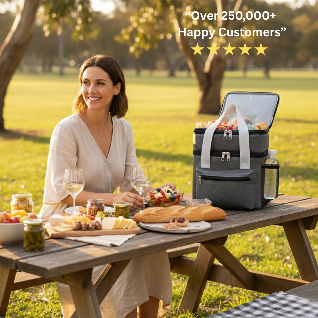 Double Layer Insulated Lunch Bag