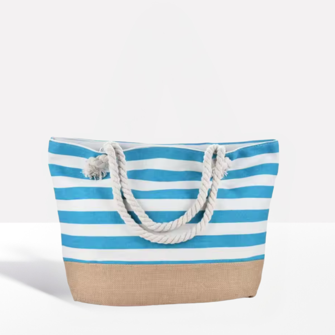 Durable Striped Canvas Tote