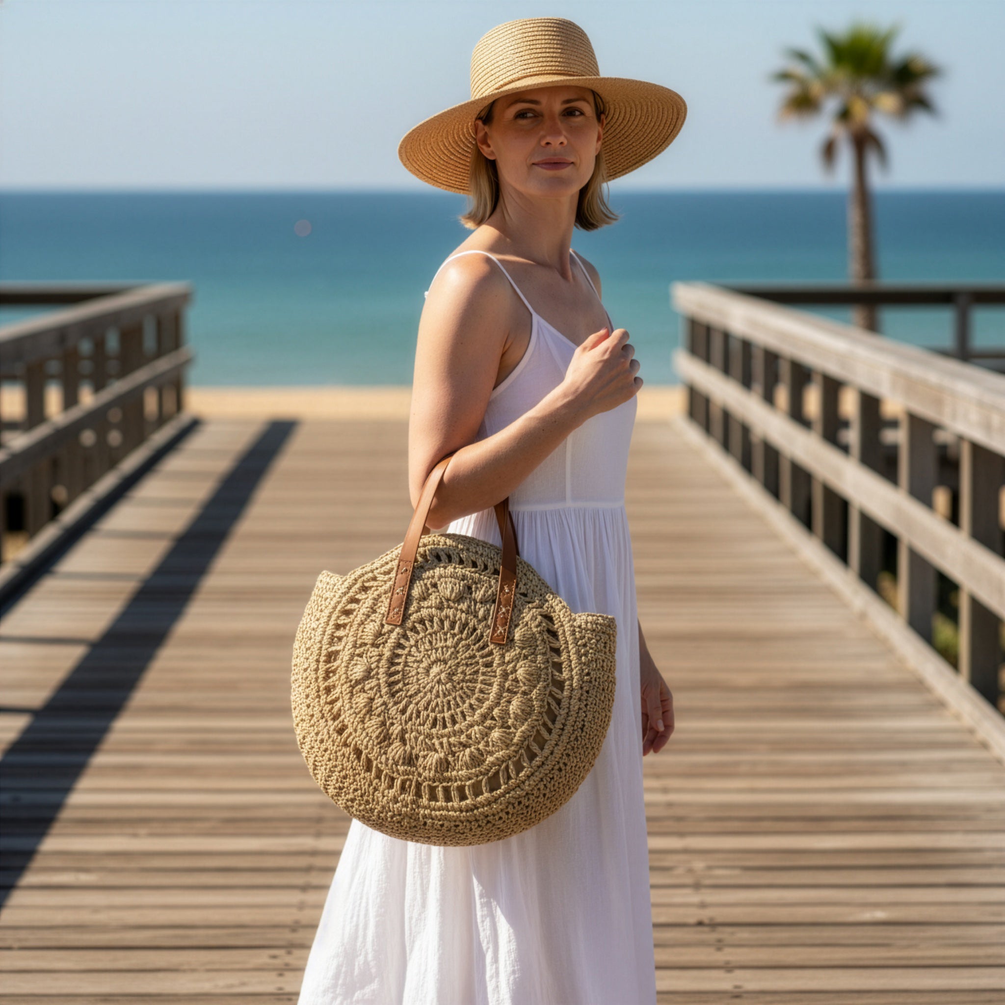 Shoreline Straw Tote