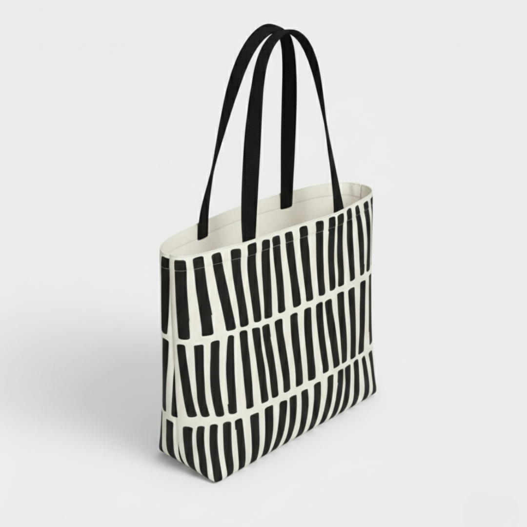 Striped Minimalist Canvas Tote