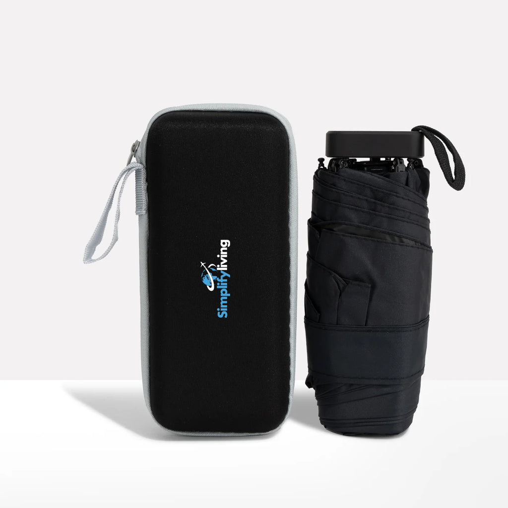 best crossbody bags to bring umbrella in travel Compact Travel Umbrella & Case for White Umbrellas by Simplify Living